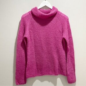 LAURA MORETTI Women’s Pink Kid Mohair Blend Funnel Neck Sweater ITALY Size Small